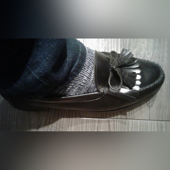 Polo by Ralph Lauren Men’s Leather Fringe Trim Accent Dress Loafers - Picture 4 of 4